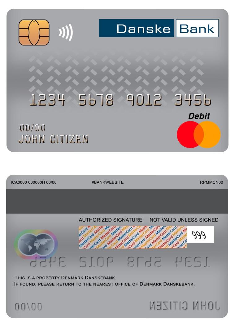 Denmark Danskebank master debit card